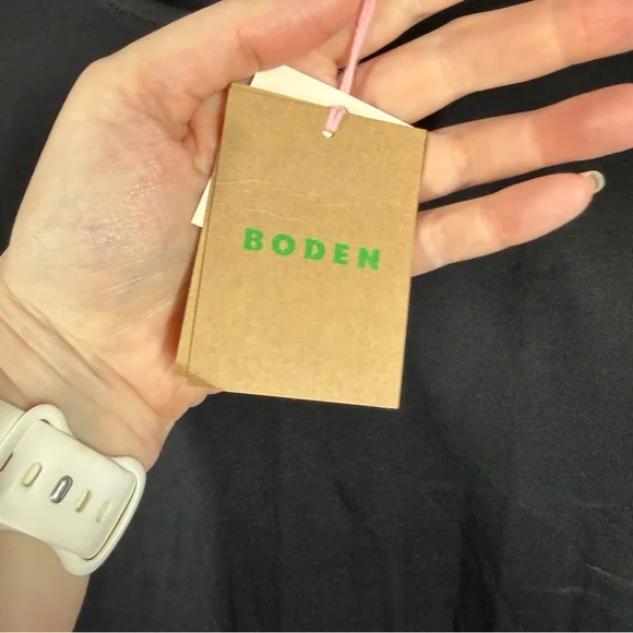 Boden NWT Black Short Puff Smocked Sleeve Top - Picture 5 of 8